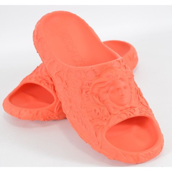 NEW Versace Men\'s BAROQUE MEDUSA Orange Rubber Pool Slides Sandals Size 44 11 main image 7
